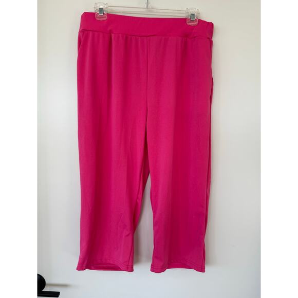 Hot Pink Workout Capri Pants w/ Side Pockets – Size Large – New! - Picture 3 of 5